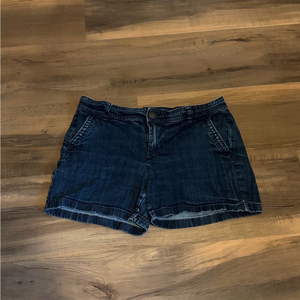 Womens Liz Claiborne Dark Blue Jean Shorts Size 10